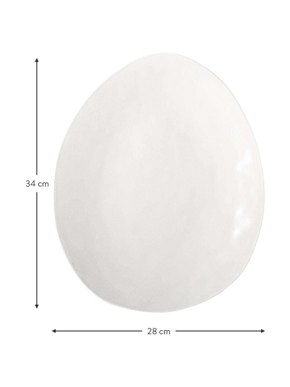 Servírovací tanier z porcelánu à la Maison, D 34 x Š 28 cm, Porcelán, Krémová, D 34 x Š 28 cm