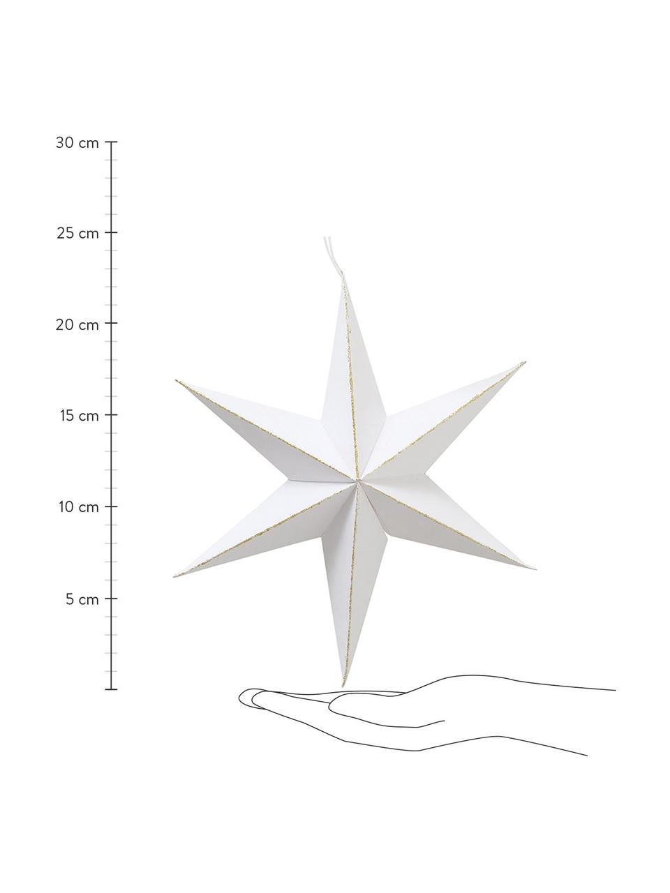 Stern-Anhänger Mariola, 3 Stück, Papier, Weiss, Ø 20 x H 20 cm
