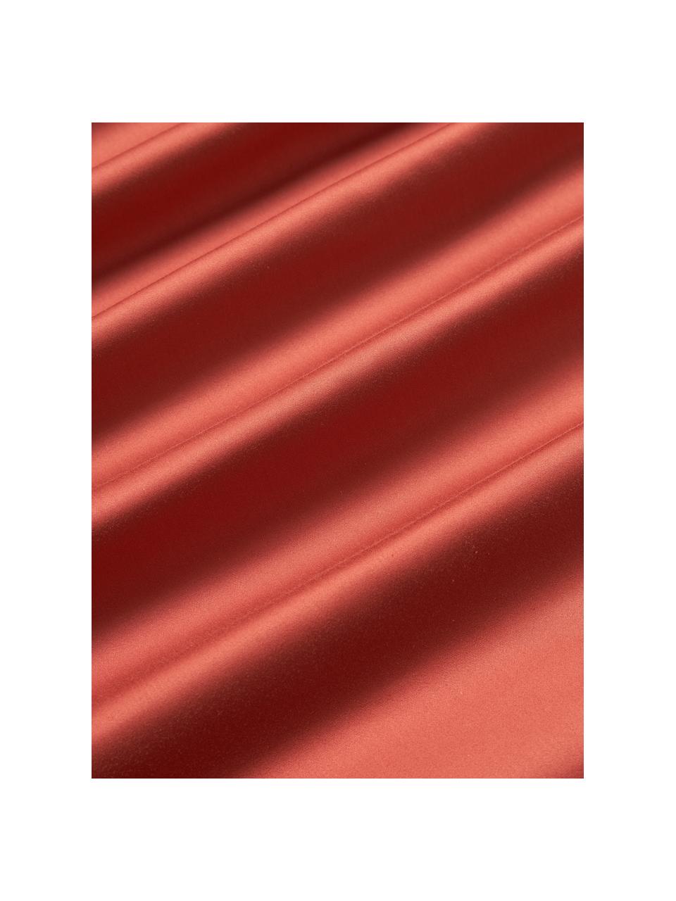 Drap plat en satin de coton Comfort, Rouge rouille, larg. 240 x long. 280 cm