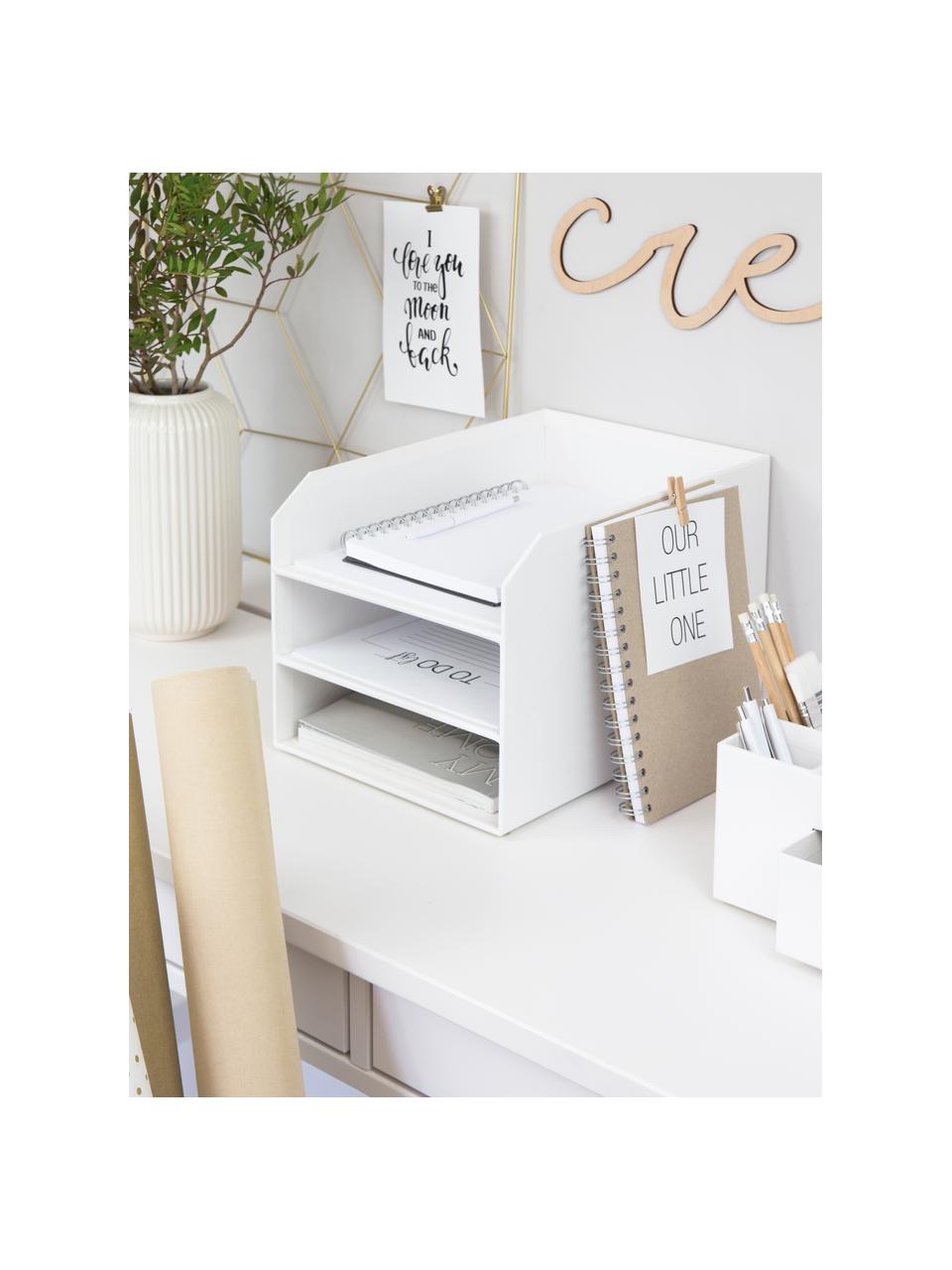 Organizer documenti  Trey, Cartone solido laminato, Bianco, Larg. 23 x Prof. 32 cm