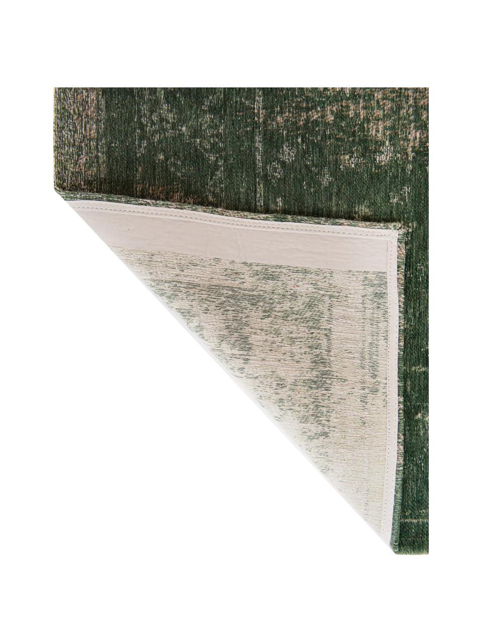 Tapis chenille Medaillon, Fil de chenille (100 % coton), Vert foncé, larg. 140 x long. 200 cm (taille S)