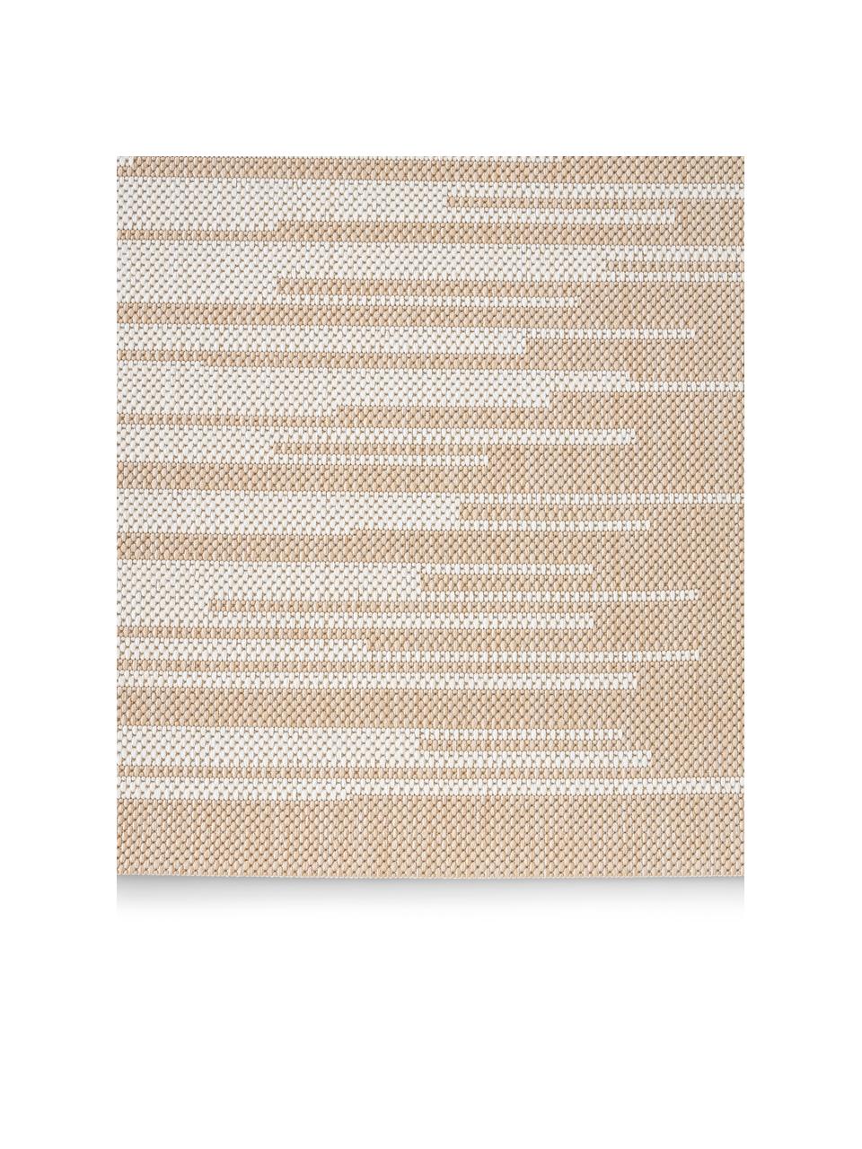 Tappeto da interno-esterno con motivo grafico Praiano, Beige, bianco, Larg. 80 x Lung. 150 cm (taglia XS)