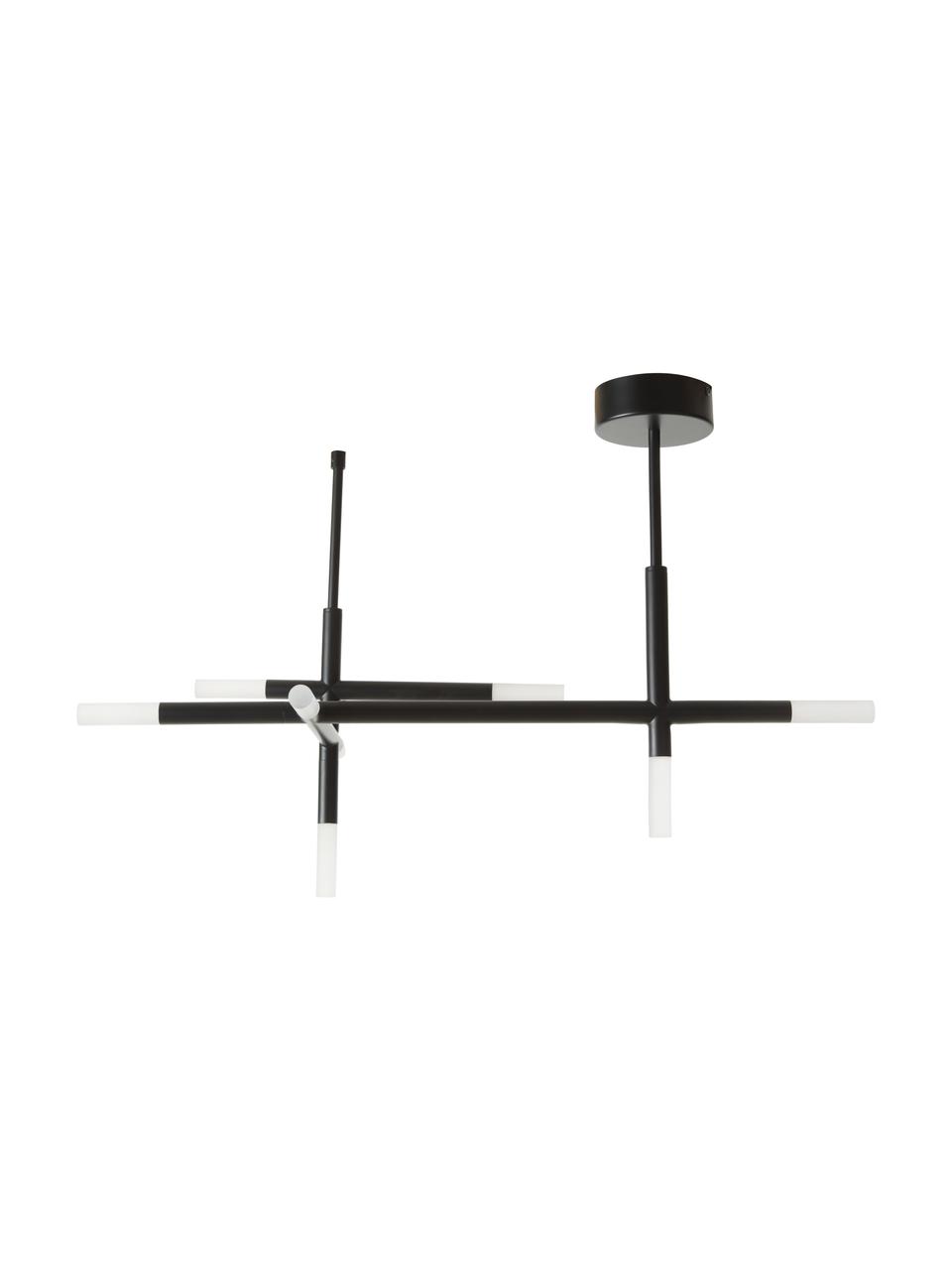 Große LED-Deckenleuchte Gratia, Baldachin: Metall, pulverbeschichtet, Schwarz, Weiß, B 76 x H 50 cm