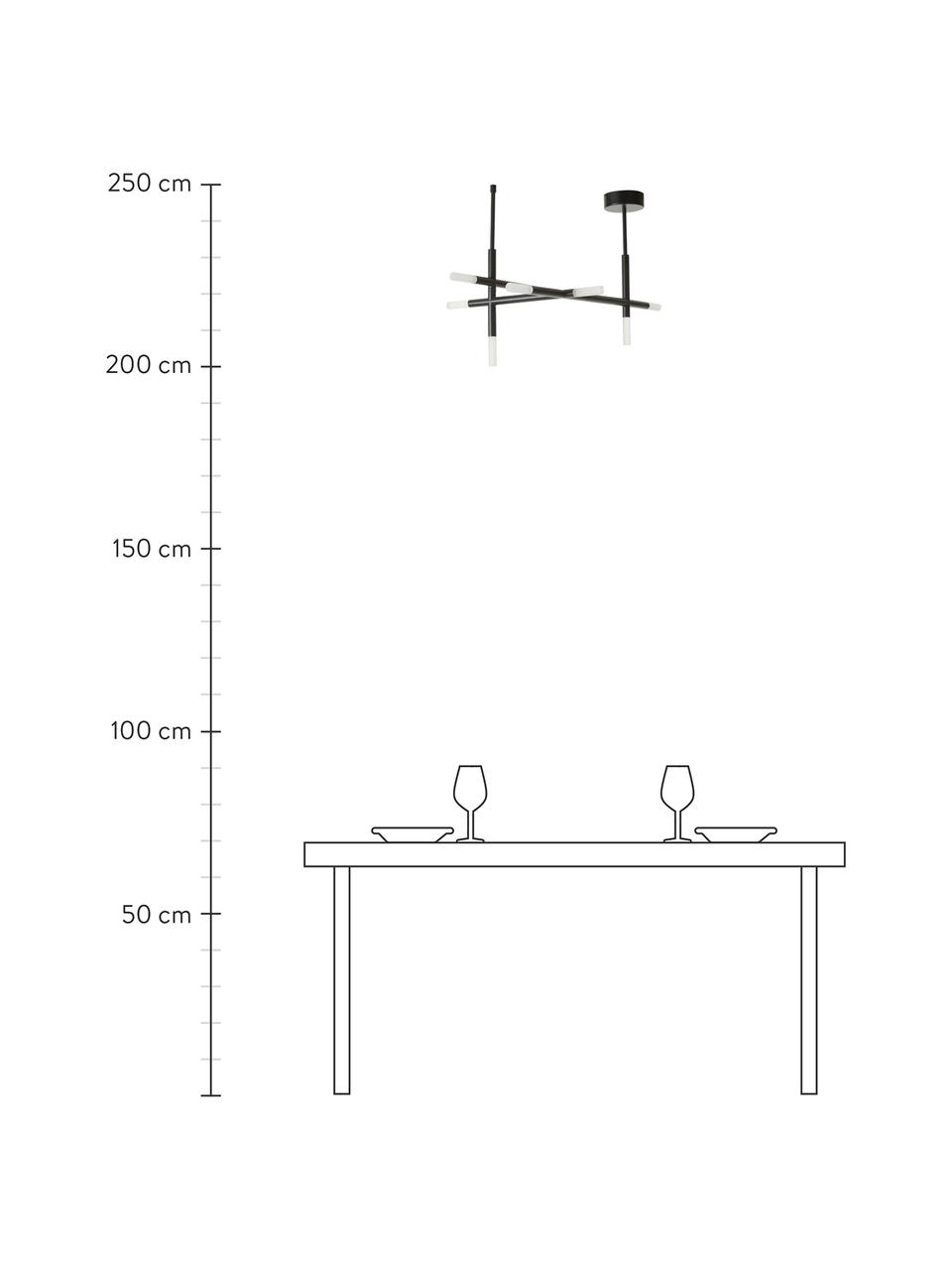 Grand plafonnier LED Gratia, Noir, blanc, larg. 76 x haut. 50 cm