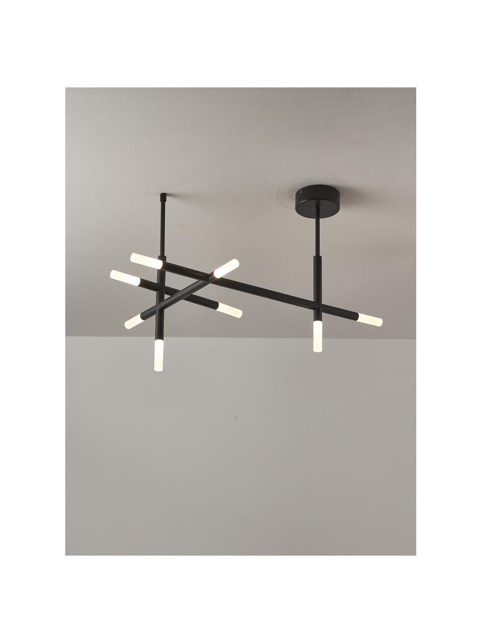 Grand plafonnier LED Gratia, Noir, blanc, larg. 76 x haut. 50 cm