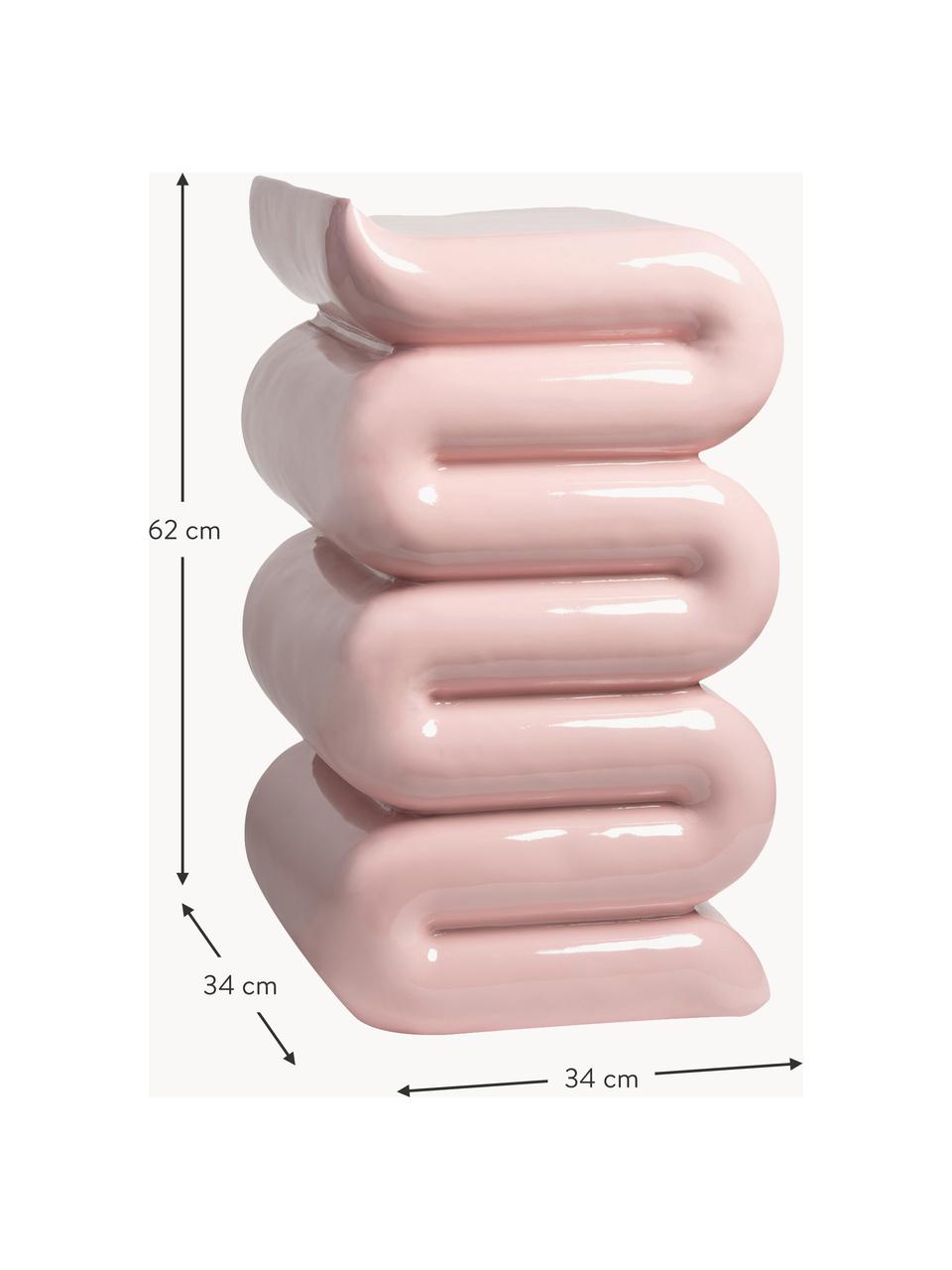 Tavolino Whip, Fibra di vetro, Rosa, Larg. 34 x Alt. 62 cm