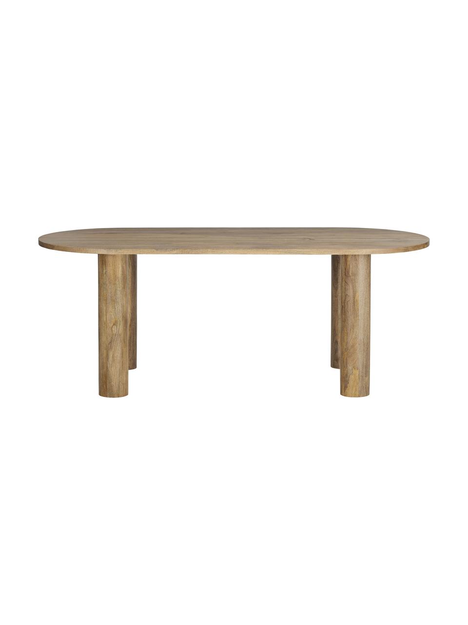 Ovaler Esstisch Grow aus massivem Mangoholz, 200 x 90 cm, Mangoholz, Mangoholz, B 200 x T 90 cm