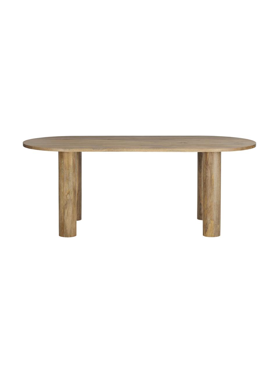 Owalny stół do jadalni z litego drewna mangowego Grow, Drewno mangowe, Drewno mangowe, S 200 x G 90 cm