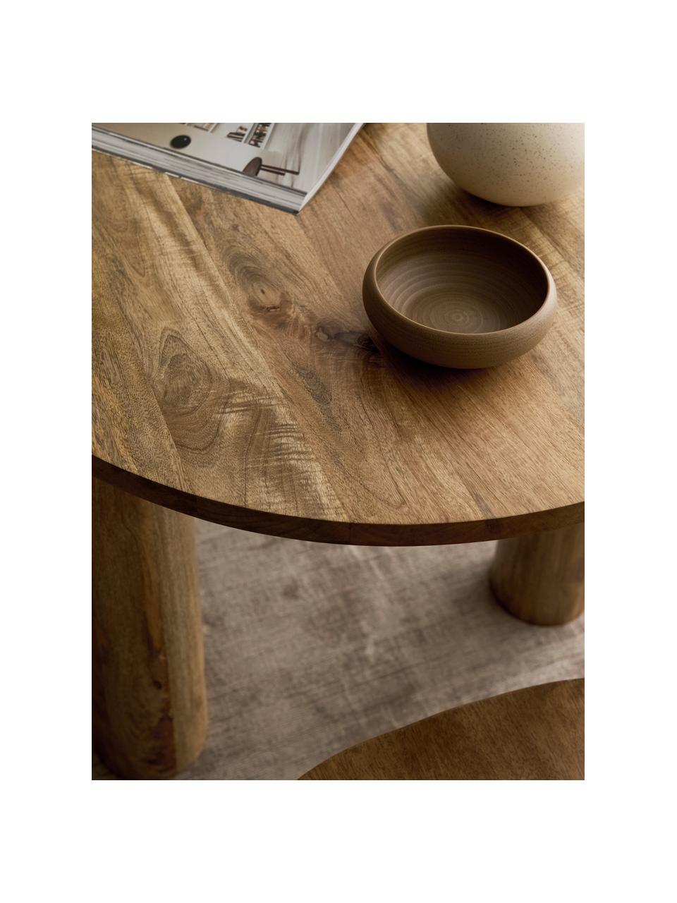 Table ovale bois de manguier Grow, 200 x 90 cm, Bois de manguier, enduit, Brun, larg. 200 x prof. 90 cm