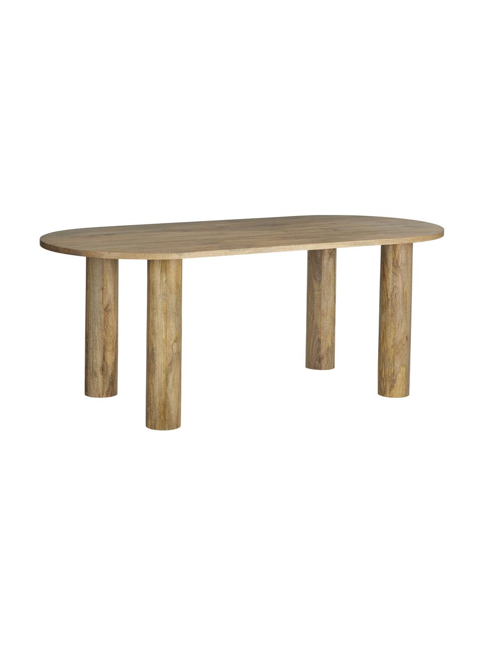 Oválný jídelní stůl z masivního mangového dřeva Grow, 200 x 90 cm, Mangové dřevo, Mangové dřevo, Š 200 cm, H 90 cm