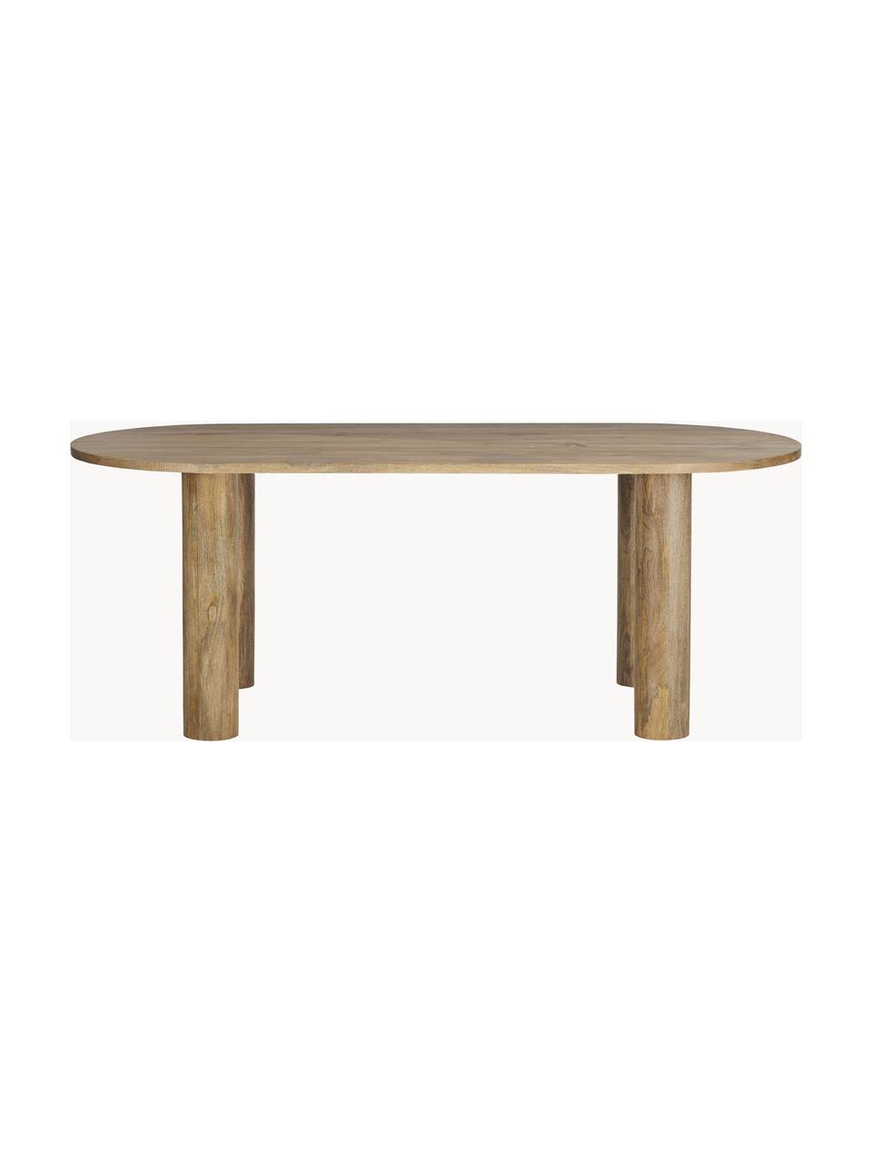 Owalny stół do jadalni z litego drewna mangowego Grow, Drewno mangowe, Drewno mangowe, S 200 x G 90 cm