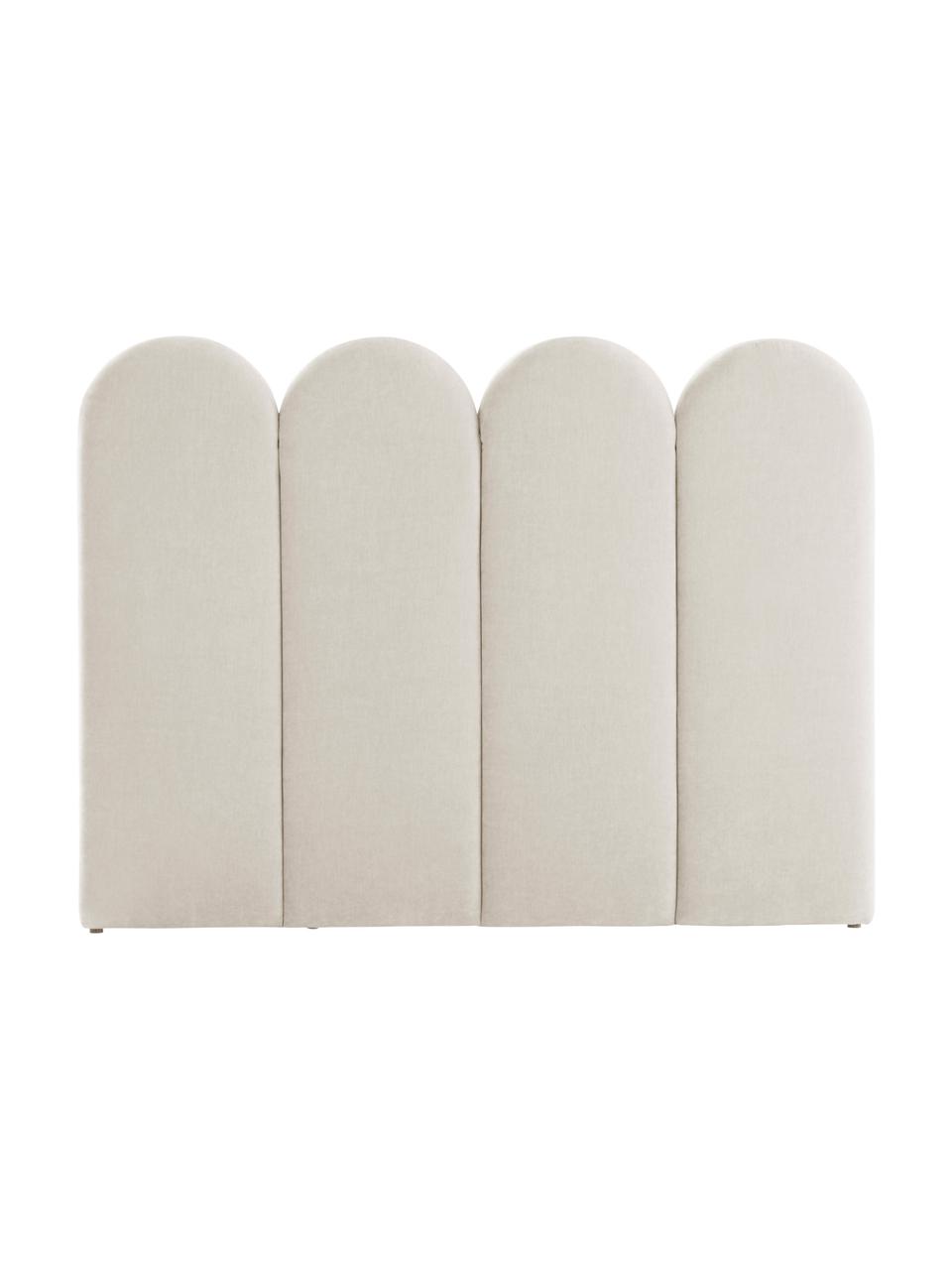 Tête de lit rembourrée chenille Miami, Blanc crème, larg. 185 x haut. 124 cm