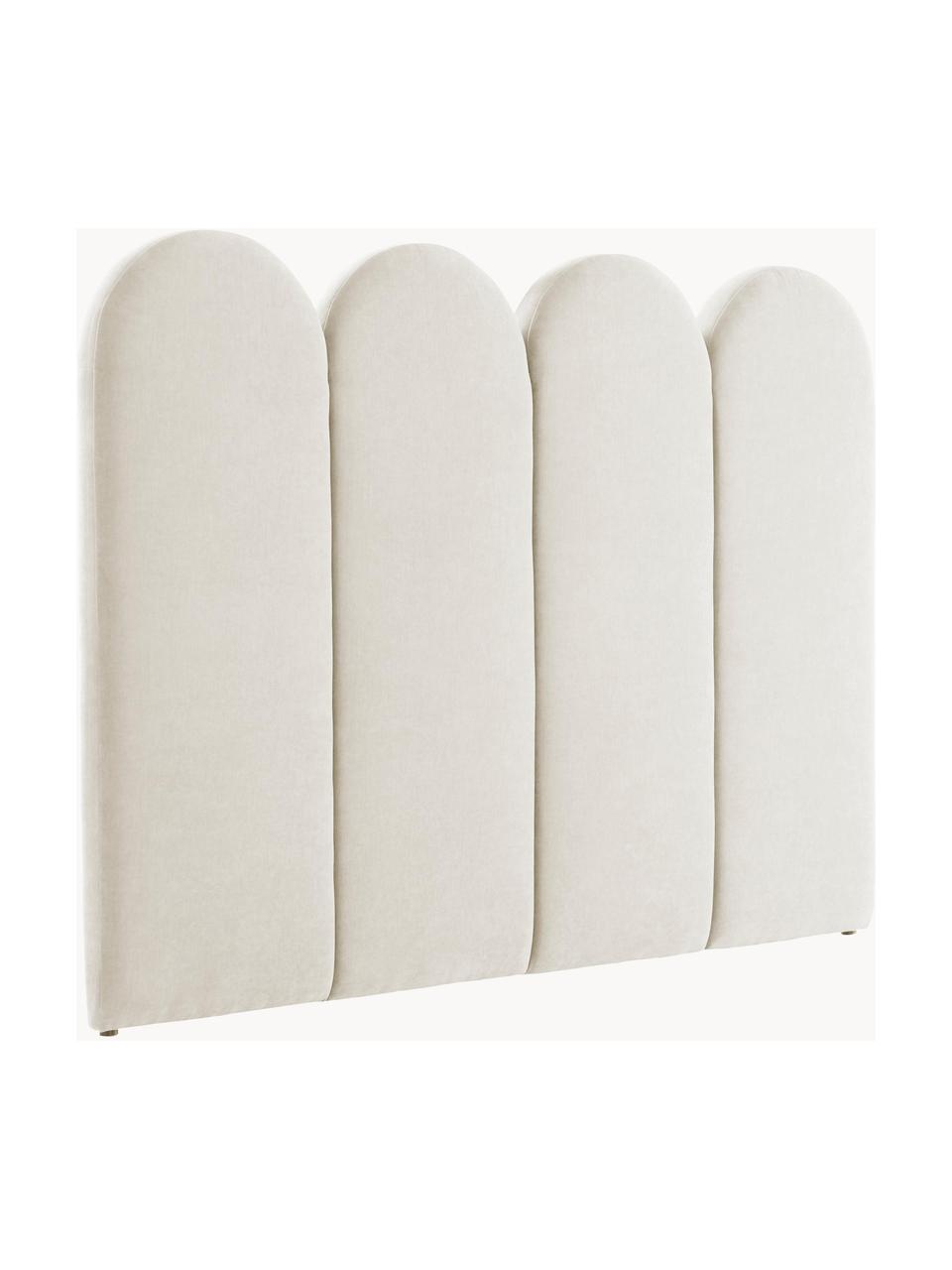 Tête de lit en chenille matelassé Miami, Tissu blanc crème, larg. 185 x haut. 124 cm