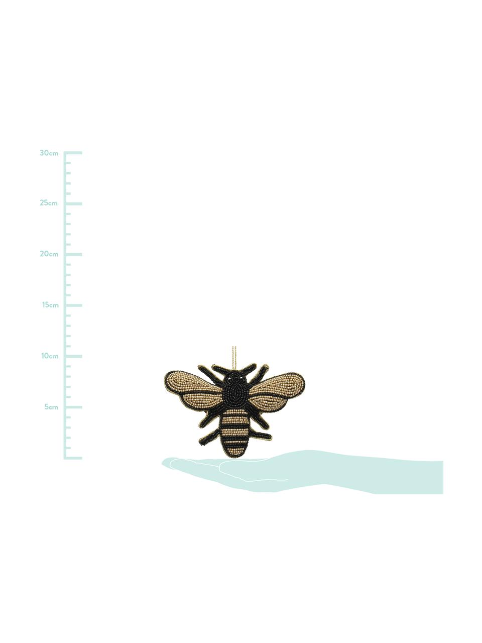 Adornos navideños Bee, 2 uds., Dorado, negro, An 14 x Al 10 cm