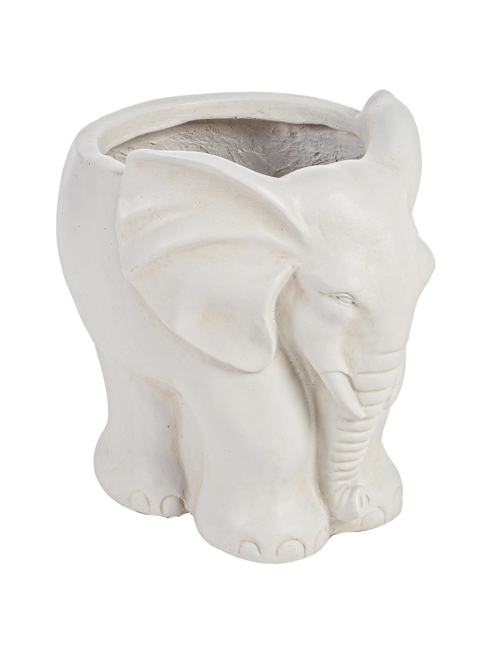 Duża doniczka Elephant, Tworzywo sztuczne, Złamana biel, S 28 x W 26 cm