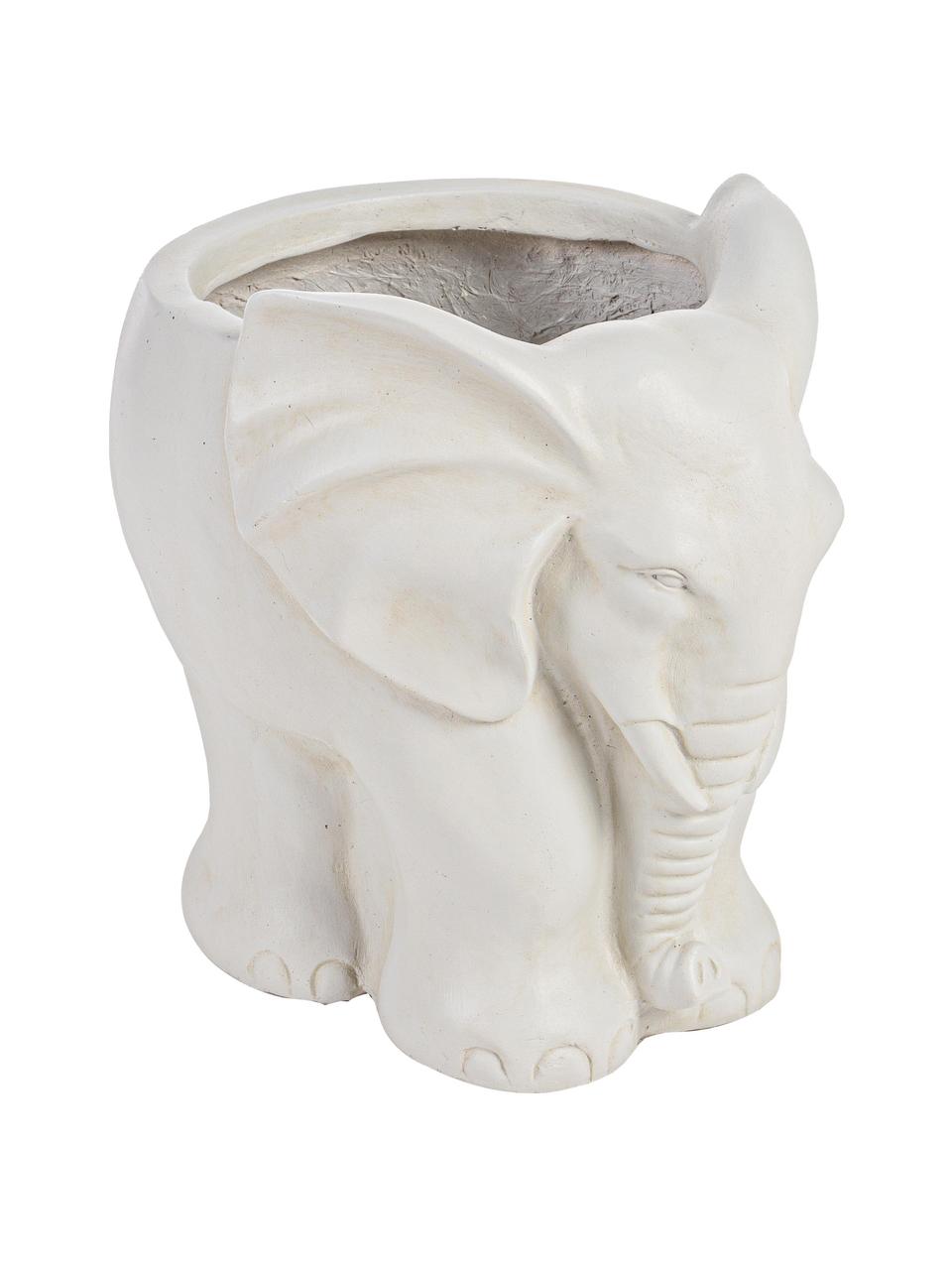 Großer Pflanztopf Elephant, Kunststoff, Gebrochenes Weiß, B 28 x H 26 cm