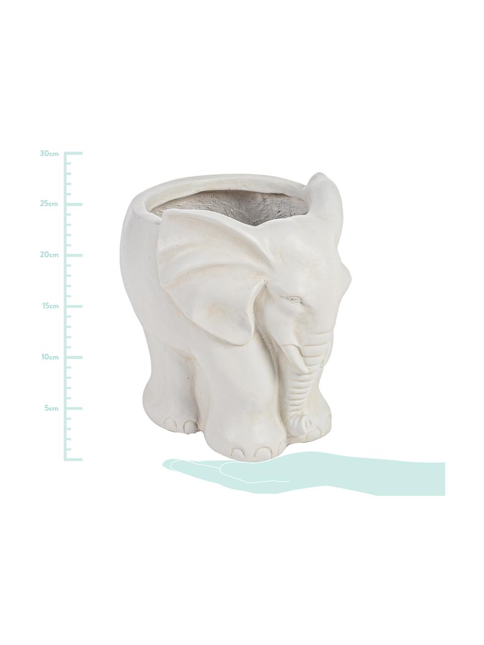 Grand cache-pot éléphant Elephant, Plastique, Blanc cassé, larg. 28 x haut. 26 cm