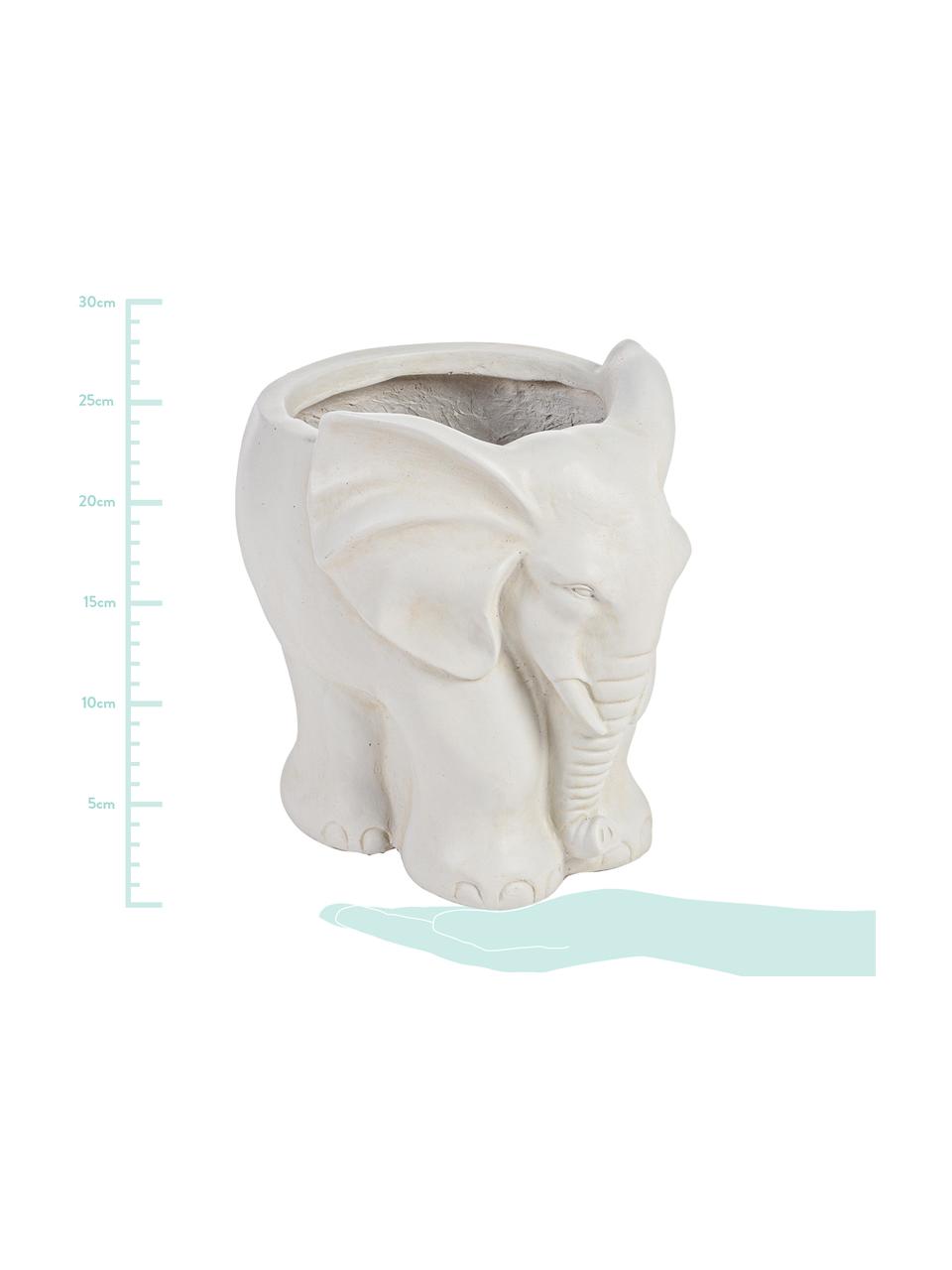 Väčší kvetináč Elephant, Umelá hmota, Lomená biela, Š 28 x V 26 cm