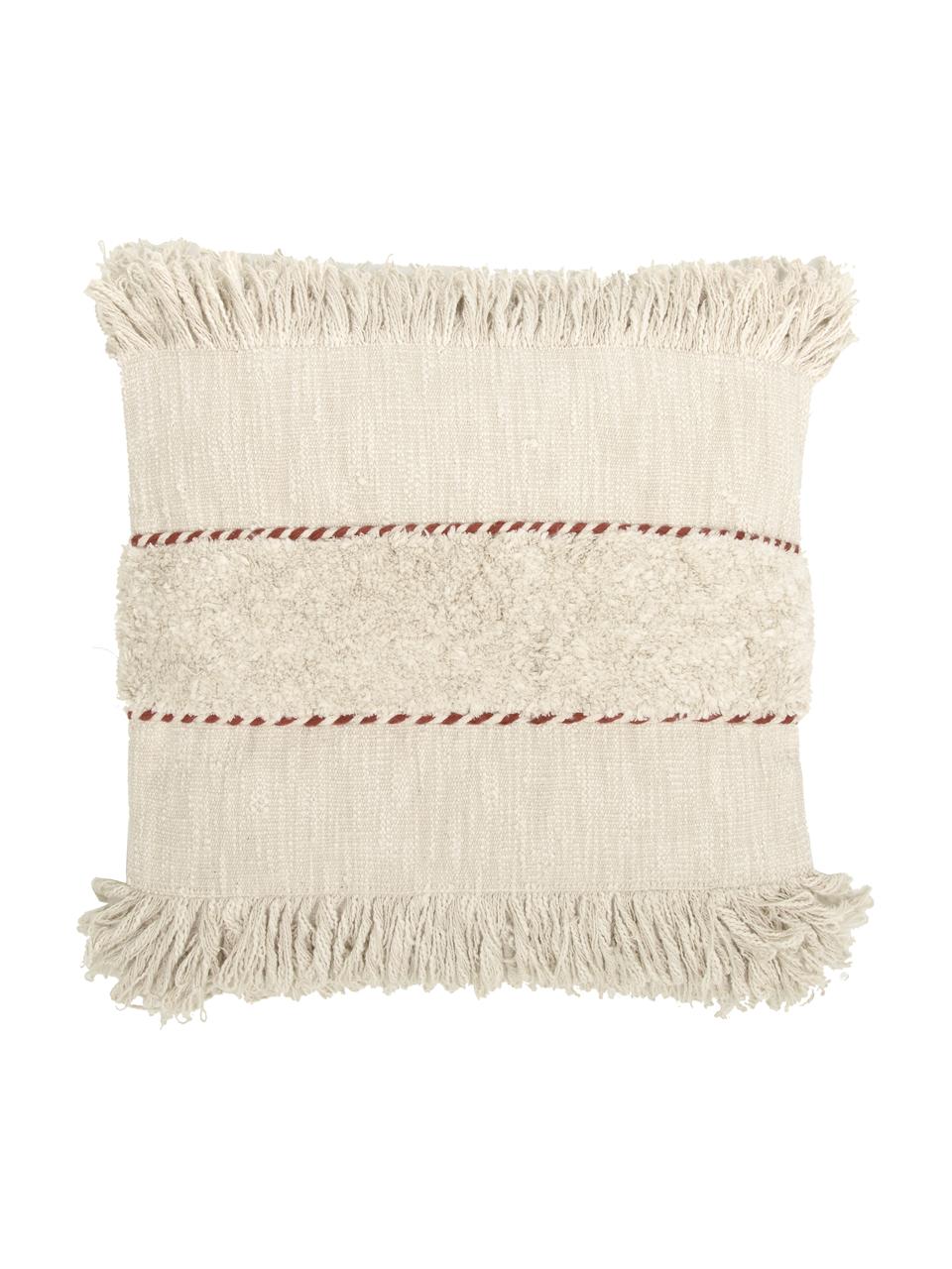 Kissenhülle Noëlle mit Verzierung, 100% Baumwolle, Beige, B 45 x L 45 cm