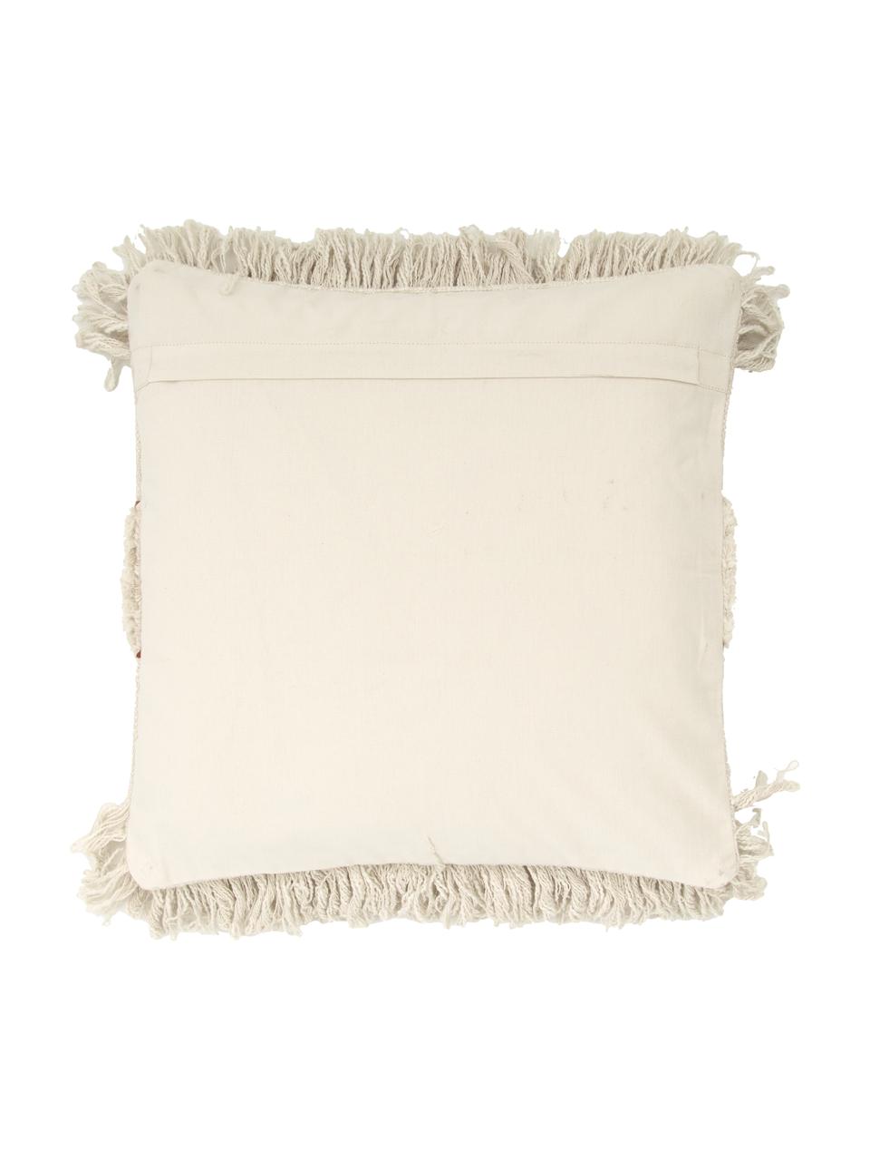 Boho kussenhoes Noëlle met kerstversiering, 100% katoen, Crèmewit, B 45 x L 45 cm