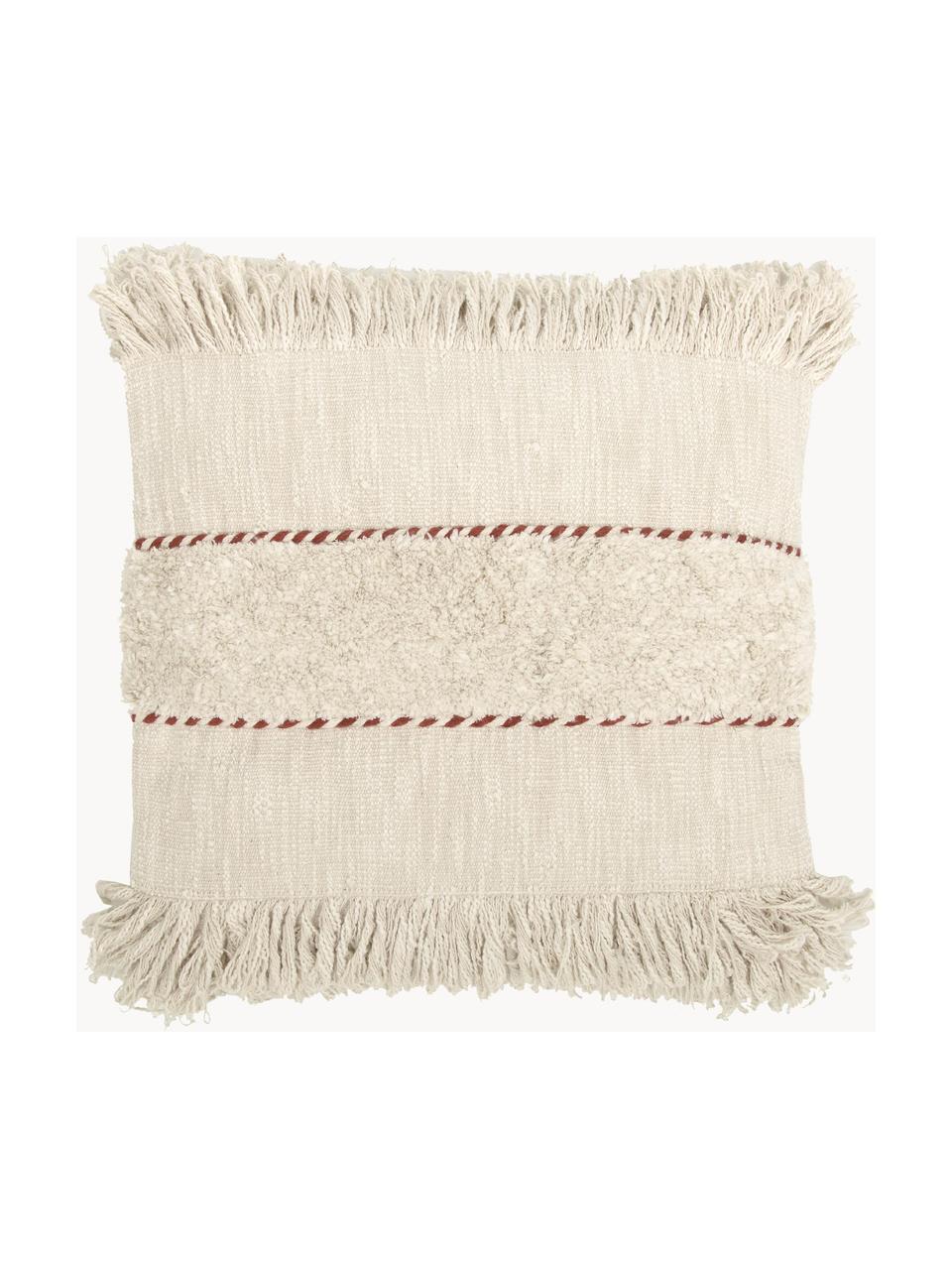 Kissenhülle Noëlle mit Verzierung, 100% Baumwolle, Beige, B 45 x L 45 cm