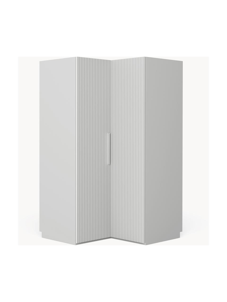 Modulární rohová šatní skříň Simone, šířka 115 cm, Dřevo, šedá, Rohový modul, Š 115 cm x V 200 cm