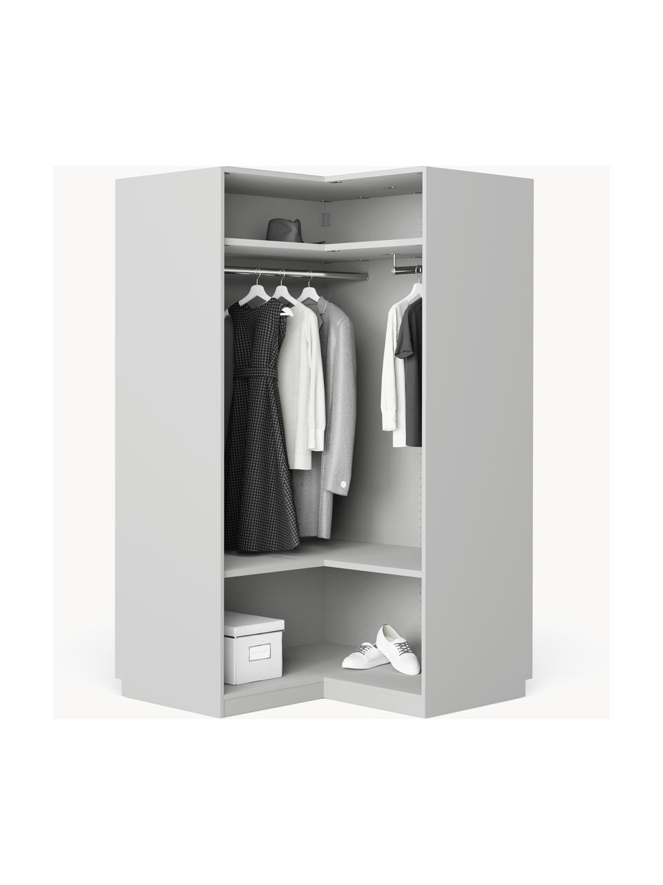 Modulární rohová šatní skříň Simone, šířka 115 cm, Dřevo, šedá, Rohový modul, Š 115 cm x V 200 cm