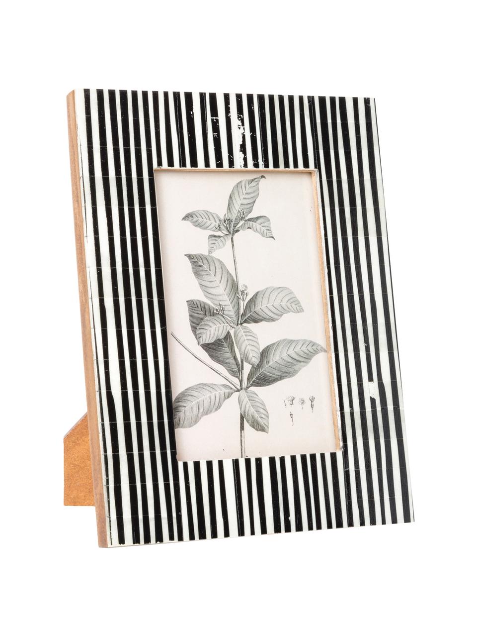 Marco Stripe, Reverso: tablero de fibras de dens, Negro, blanco, 10 x 15 cm