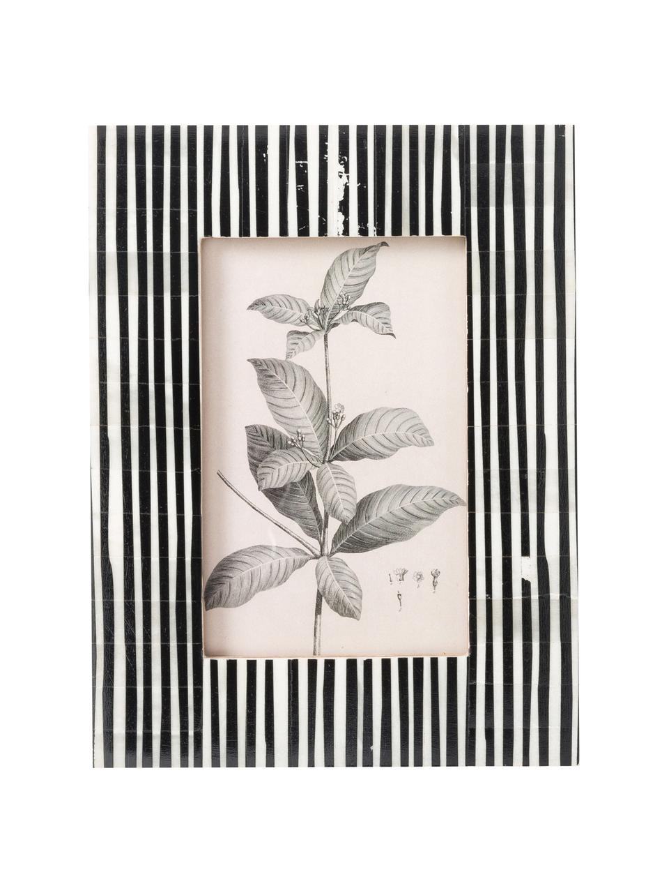 Marco Stripe, Reverso: tablero de fibras de dens, Negro, blanco, 10 x 15 cm