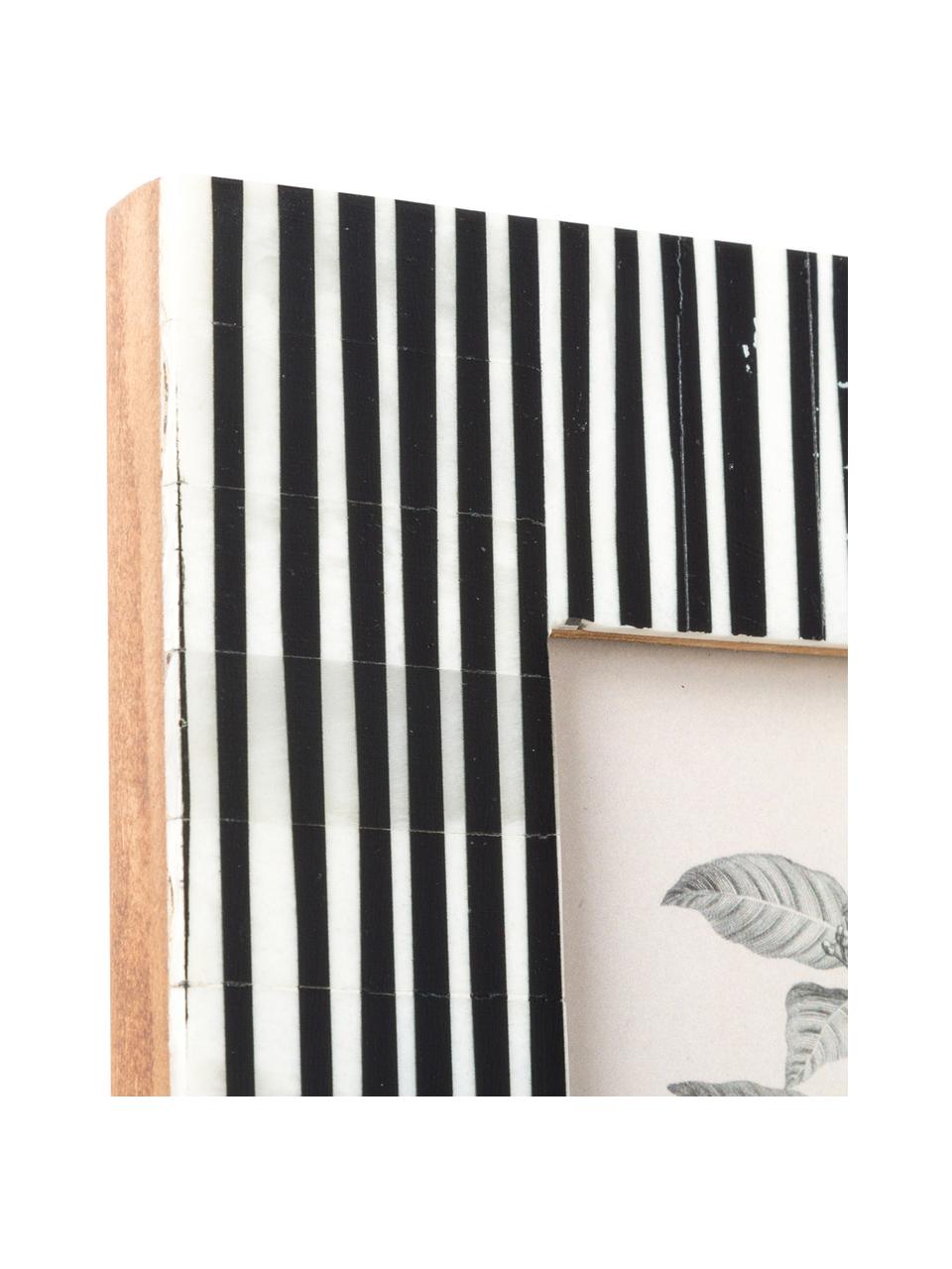 Marco Stripe, Reverso: tablero de fibras de dens, Negro, blanco, 10 x 15 cm