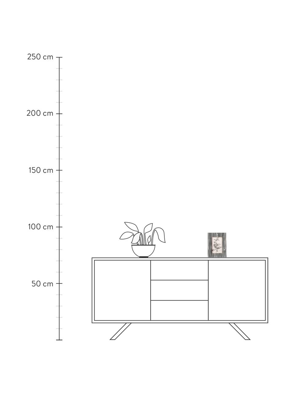 Cornice da tavolo a righe Stripe, Cornice: osso di bufalo, Retro: Pannelli di fibra a media, Nero, bianco, 10 x 15 cm