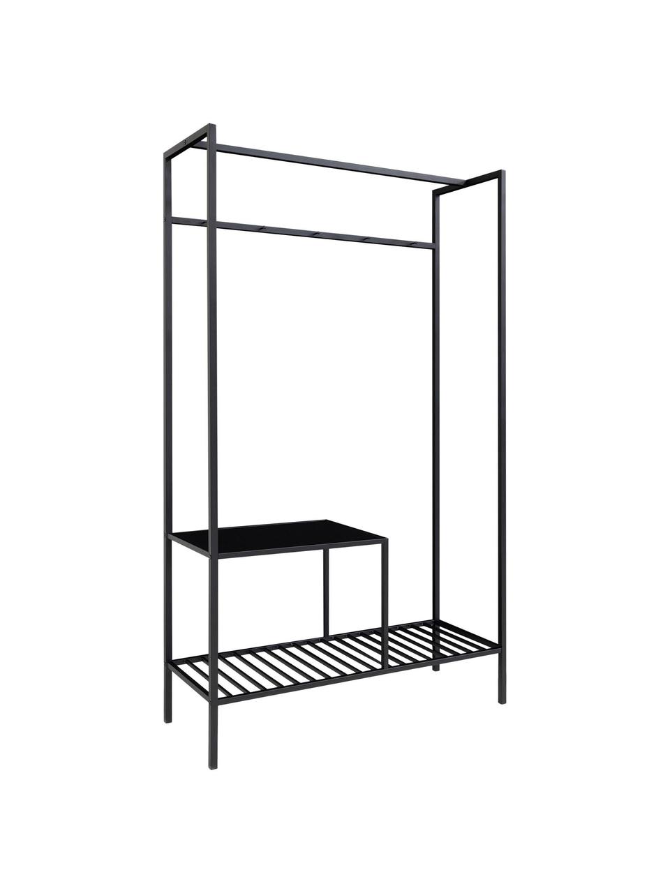 Meuble d'entrée en métal Noel, Métal, enduit, Noir, larg. 101 x haut. 170 cm