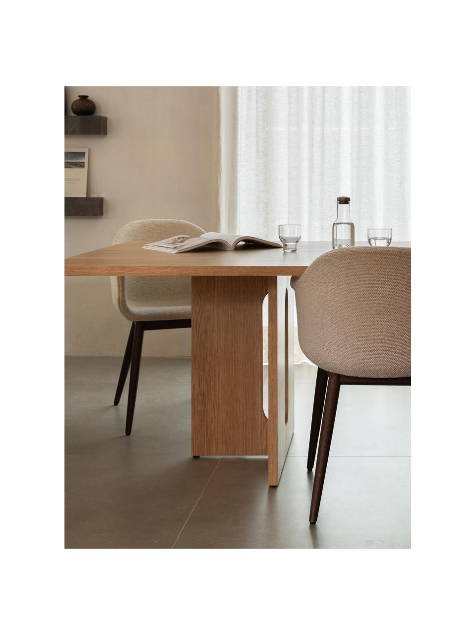 Mesa de comedor en roble Androgyne, tamaños diferentes, Tablero de fibras de densidad media (MDF) con chapado de roble, Madera curtida clara, An 280 x F 110 cm