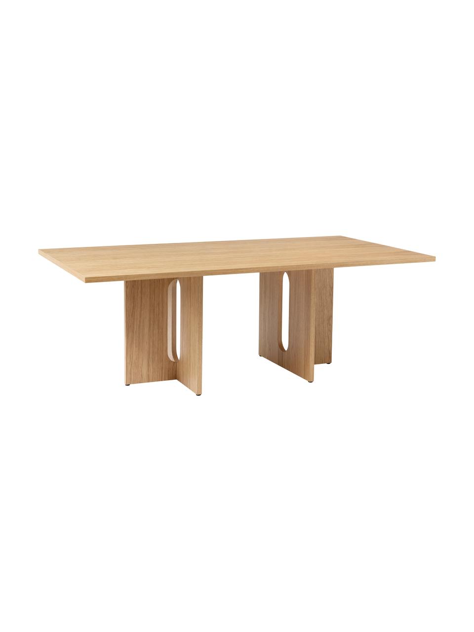 Tavolo con finitura in legno di quercia Androgyne, in varie misure, Pannello di fibra a media densità (MDF) con finitura in legno di quercia, Legno, chiaro verniciato, Larg. 280 x Prof. 110 cm