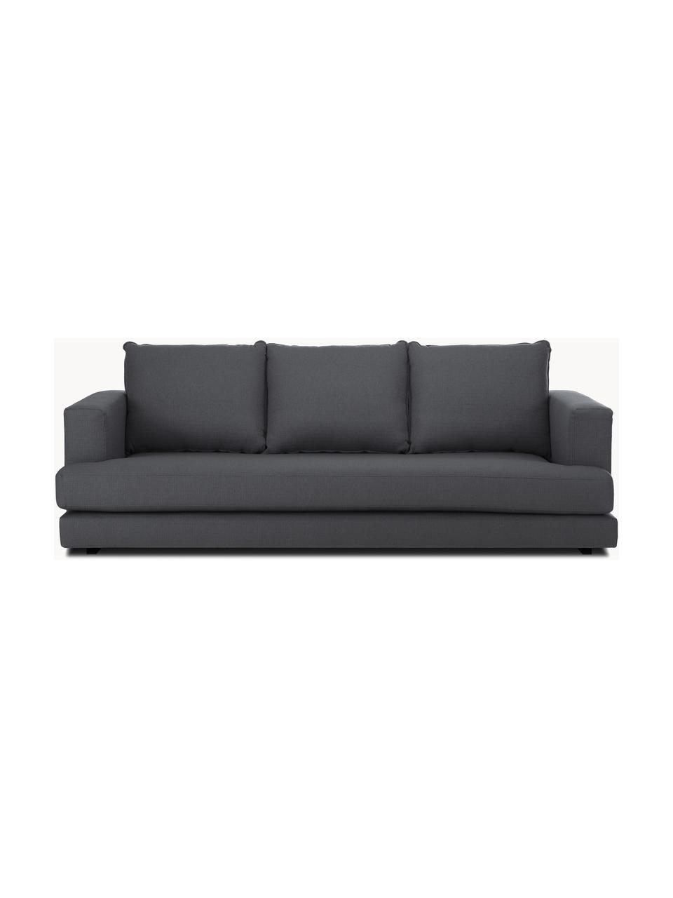 Bank Tribeca (3-zits), Bekleding: 100% polyester Met 23.000, Frame: massief beukenhout, Poten: massief gelakt beukenhout, Geweven stof antraciet, B 228 x H 104 cm