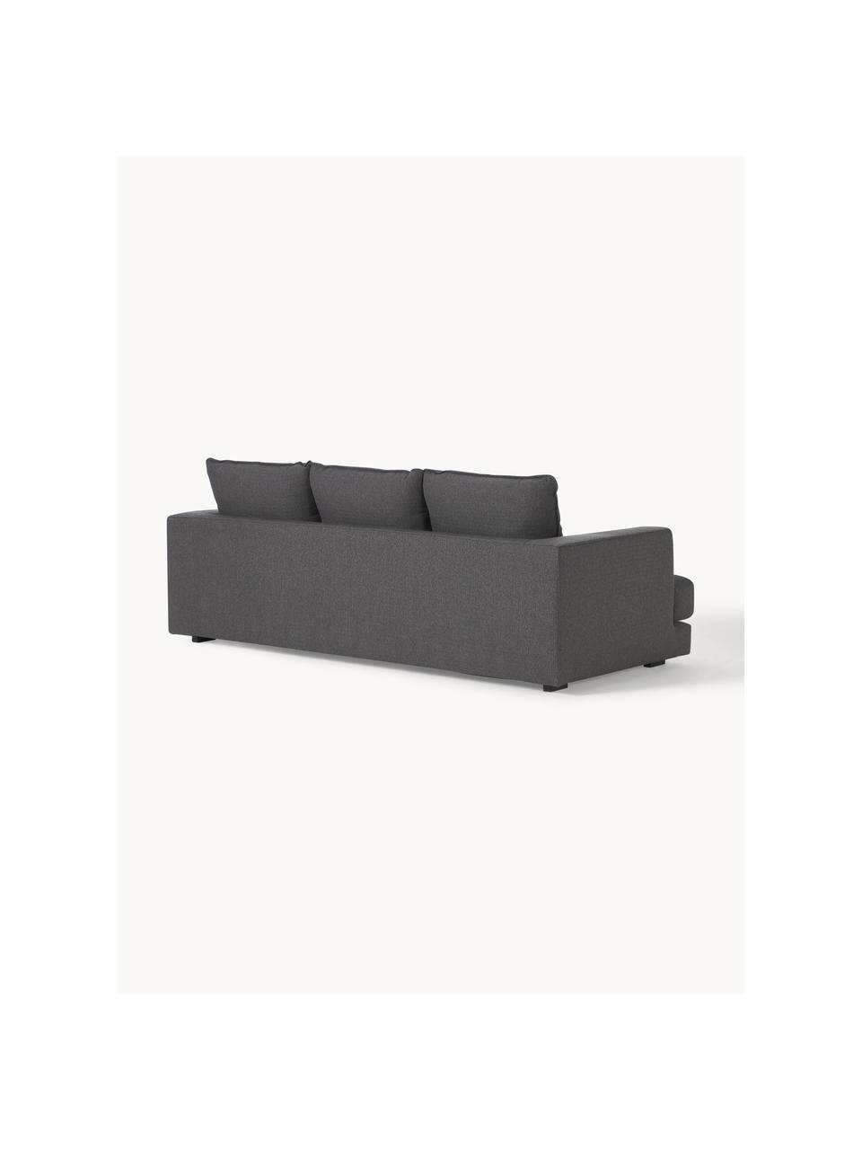 Sofa Tribeca (3-Sitzer), Bezug: 100 % Polyester Der hochw, Gestell: Massives Kiefernholz, Füße: Massives Buchenholz, lack, Webstoff Anthrazit, B 228 x T 104 cm