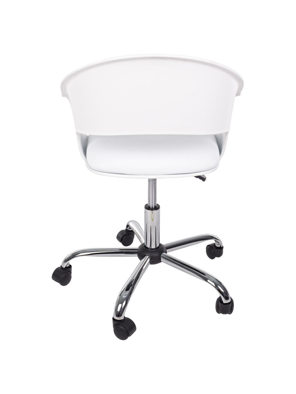 Chaise de bureau pivotante à hauteur ajustable Wells, Blanc