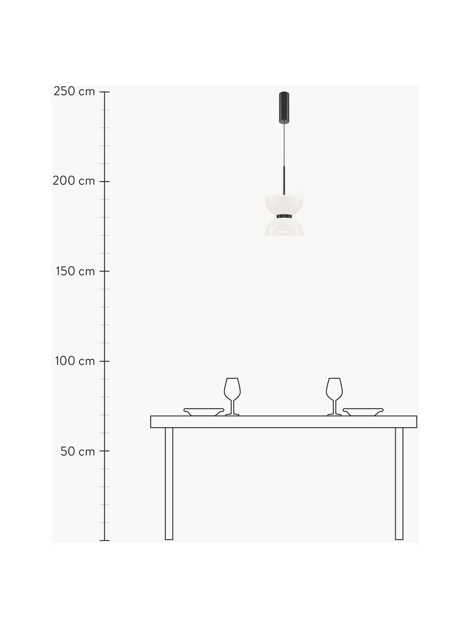 Malé závěsné LED svítidlo Kyoto, Bílá, černá, Š 22 cm, V 35 cm