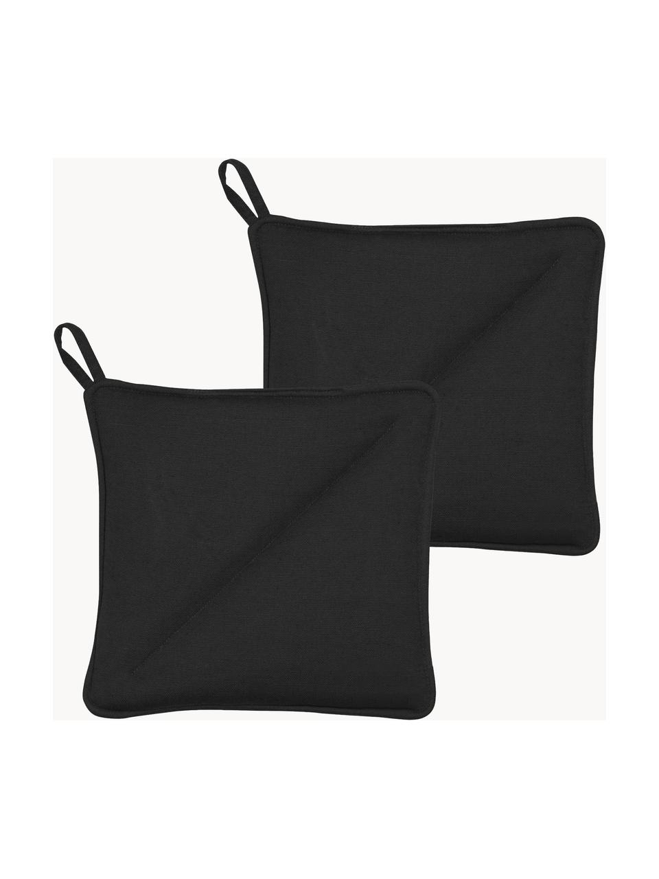 Paños para horno Soft Kitchen, 2 uds., 100% algodón, Negro, An 23 x L 23 cm