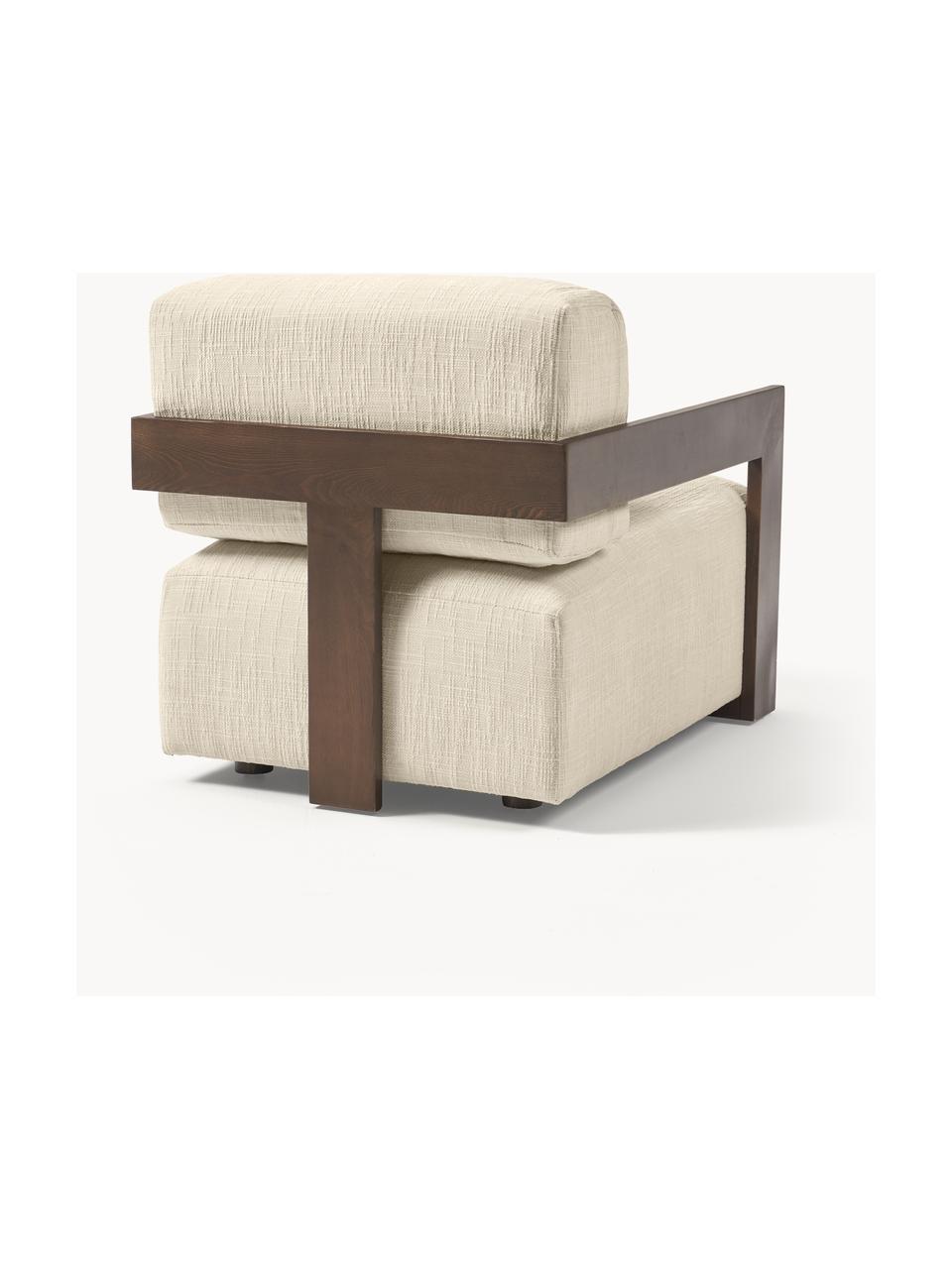 Fauteuil lounge Cooper, Tissu blanc cassé, larg. 71 x prof. 98 cm