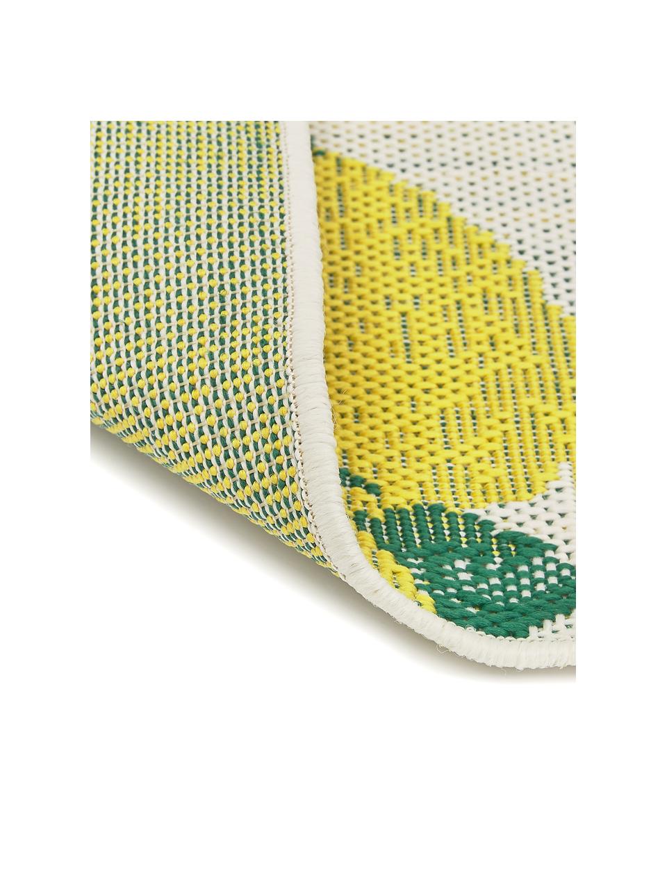 Tapis d'entrée intérieur-extérieur Limonia, Blanc, jaune, vert