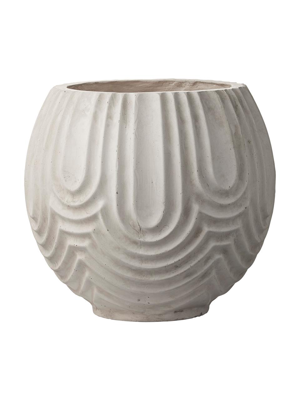 Handgemaakte plantenpot Sarah, Vezelcement, Beige, Ø 37 x H 37 cm