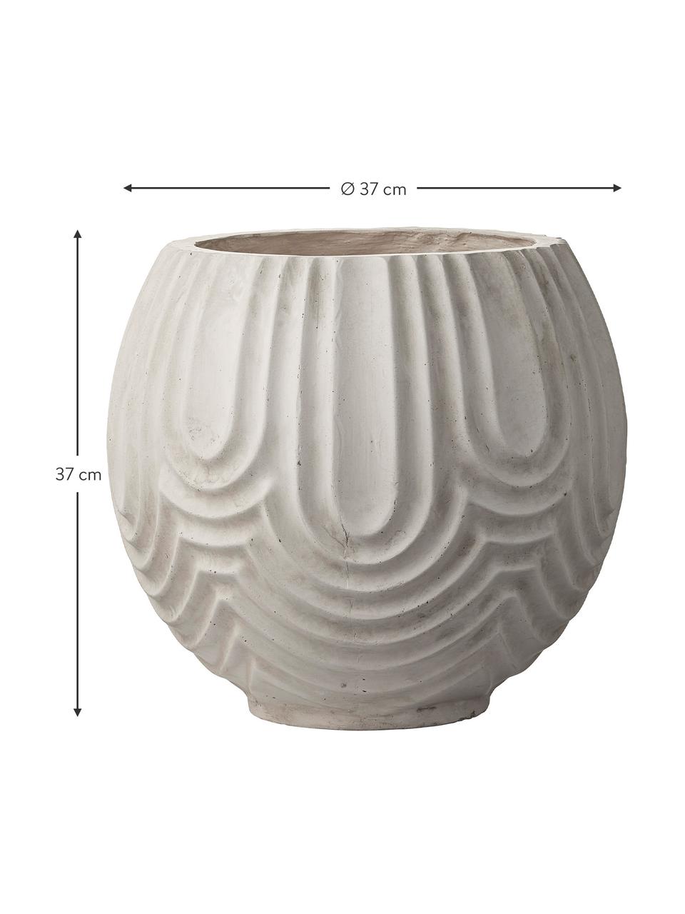 Handgemaakte plantenpot Sarah, Vezelcement, Beige, Ø 37 x H 37 cm