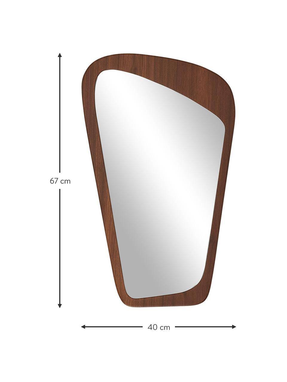 Wandspiegel May in Dunkelbraun, Rahmen: Holz- Optik, Rückseite: Mitteldichte Holzfaserpla, Spiegelfläche: Spiegelglas, Dunkles Holz,Braun, B 40 x H 67 cm