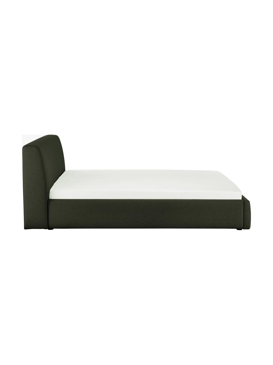 Čalouněná postel Cloud, Tmavě zelená, Š 140 cm, D 200 cm