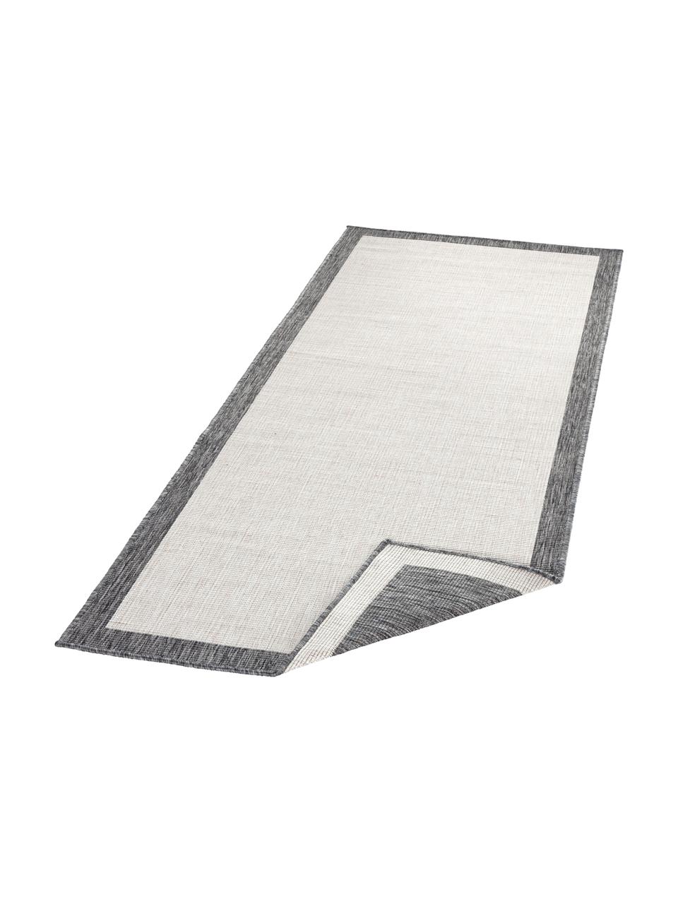 In- & Outdoor-Wendeläufer Panama, 100 % Polypropylen, Off White, Grau, B 80 x L 250 cm