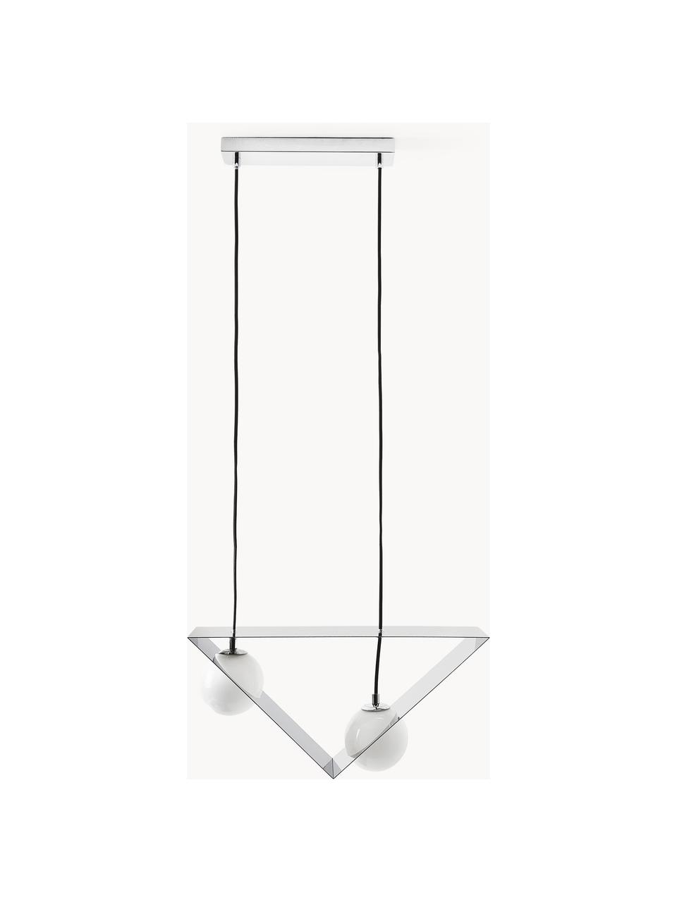 Lampada a sospensione Lewis, Paralume: vetro, Cromato, Larg. 50 x Prof. 13 cm