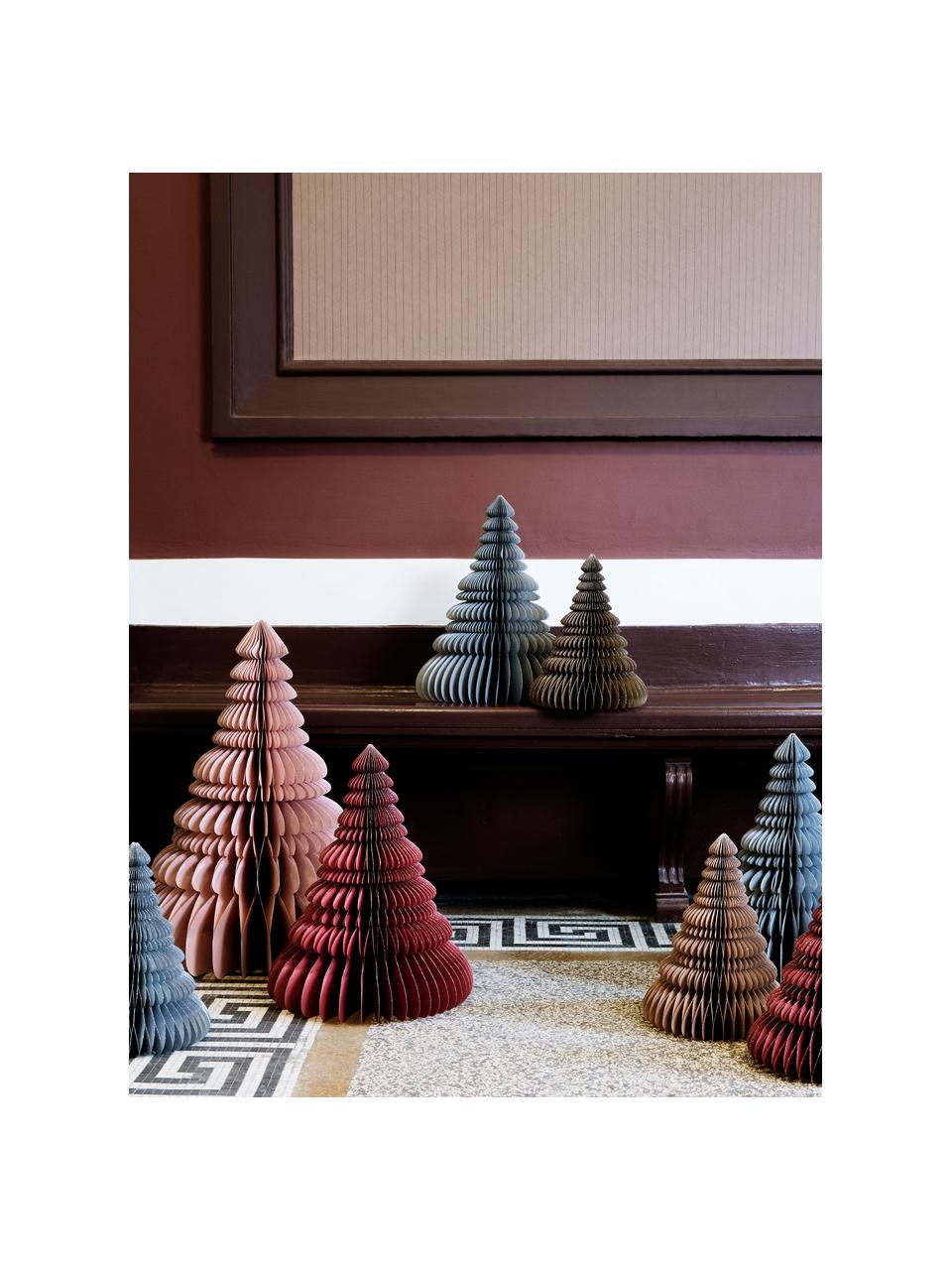 Decoratief object Paper Pine, Glitterpapier, Oudroze, Ø 37 x H 45 cm