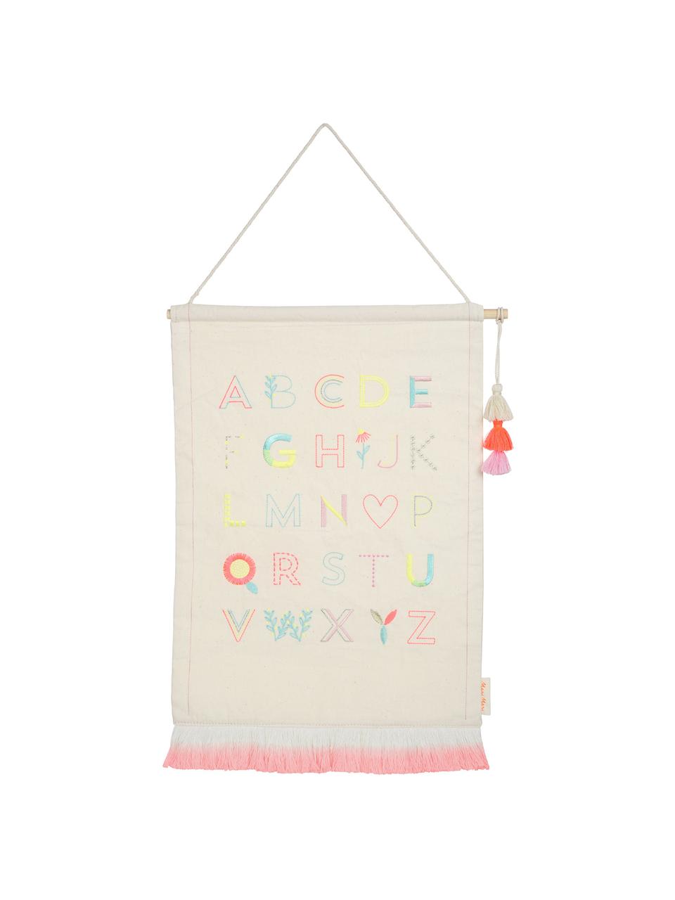 Decorazione da parete Alphabet, Cotone, Beige, rosa, blu, giallo, Larg. 36 x Alt. 50 cm