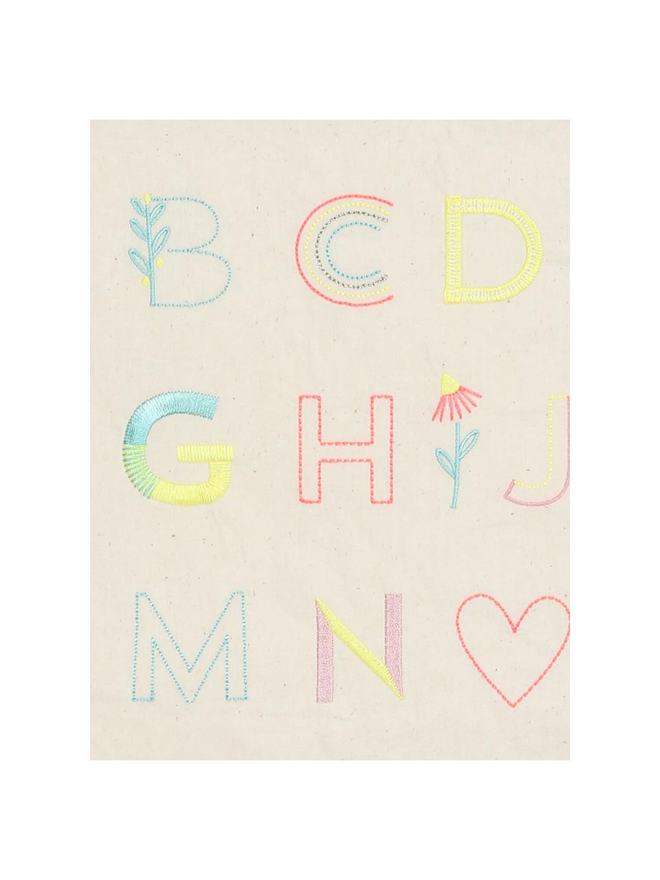 Decoración de pared Alphabet, Algodón, Beige, rosa, azul, amarillo, An 36 x Al 50 cm